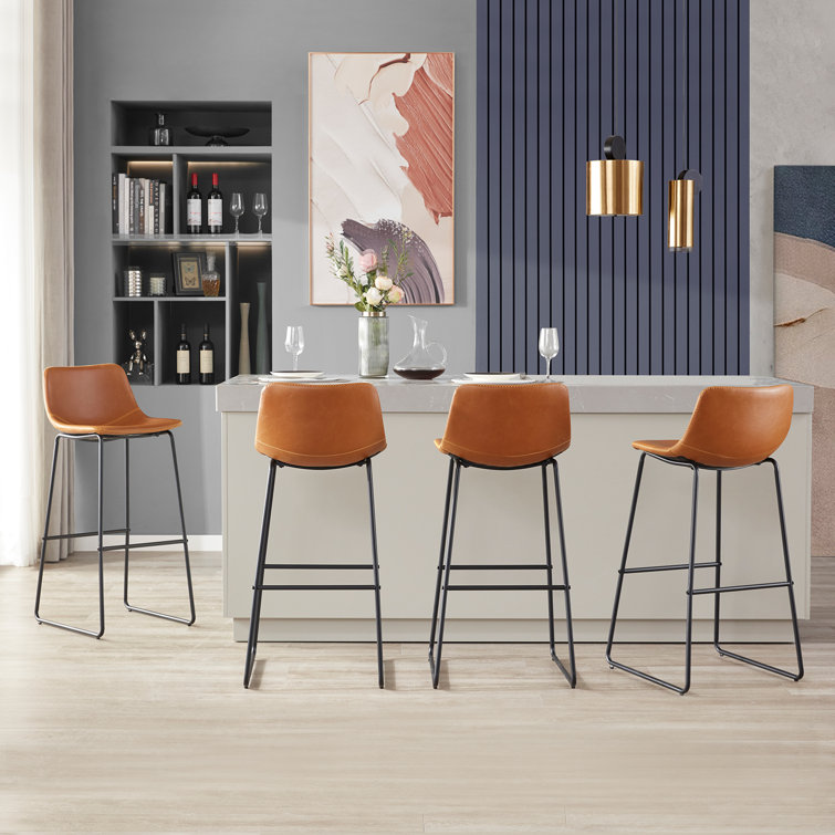 Tan faux leather online bar stools